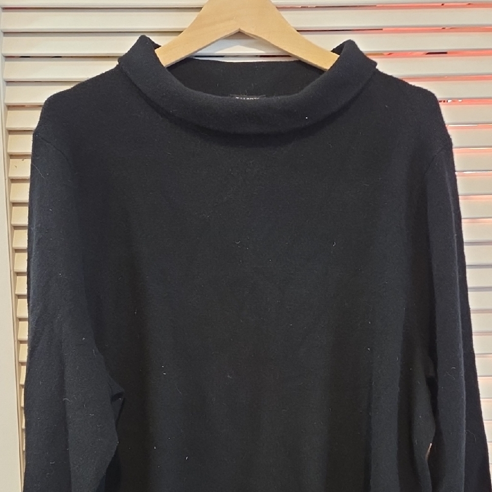 Talbots Black Cowl Neck Sweater Pure Chasmere